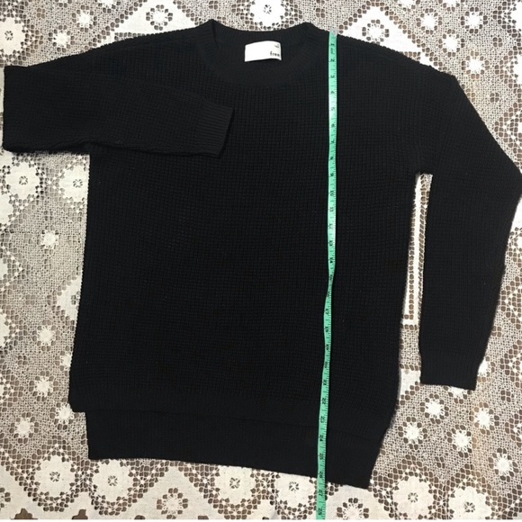 Aritzia Wilfred Free Isabelli merino wool waffle knit sweater in black size S - Picture 7 of 8